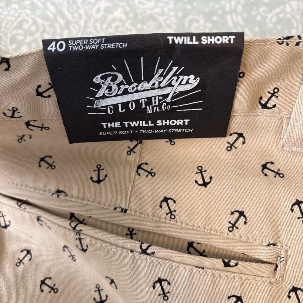NWT Brooklyn Men's Twill Shorts Nautical Anchor Print Coastal Grandson | 40